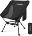 Chaise de camping pliable ultra-légère sans marque - chaise portable avec petite taille d'emballage - capacité de charge de 180 kg - chaise pliante pour le camping et la plage - noir