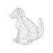 Topiaire Forme Chien - Métal D'Argent - 18,7 X 38 X H 37,8 Cm