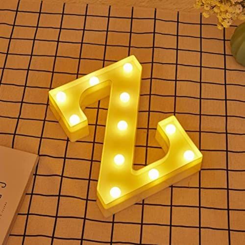 JANDEI - LED-cijfers en letters, warm wit licht, decoratie en sfeer, hart-nachtverlichting, batterijen (Z)
