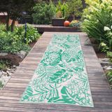 Tapis d'extérieur bleu pétrole 90 x 300 cm