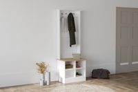 Merkloos Asir Halstandaard - Kapstok - Garderobekast - Saffier Wit - 64 x 175 x 43 cm