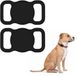 kwmobile Bluetooth tracker houder voor Apple AirTag - Siliconen hoesje voor hond en kat - Smart Tag houder voor halsband - Set van 2 zwart / zwart