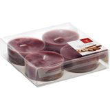 Trend Candles Maxi geurtheelichtjes/waxinelichtjes - 4x - kaneel geur - 8 branduren - grote theelichtjes