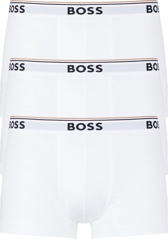 BOSS Power Trunk Boxershorts - Mannen - Maat S - Wit/Zwart (3 stuks)