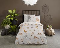 Good Morning dekbedovertrek dieren - 1 persoons 140x200/220 cm - Multi - 100% Katoen renforcé