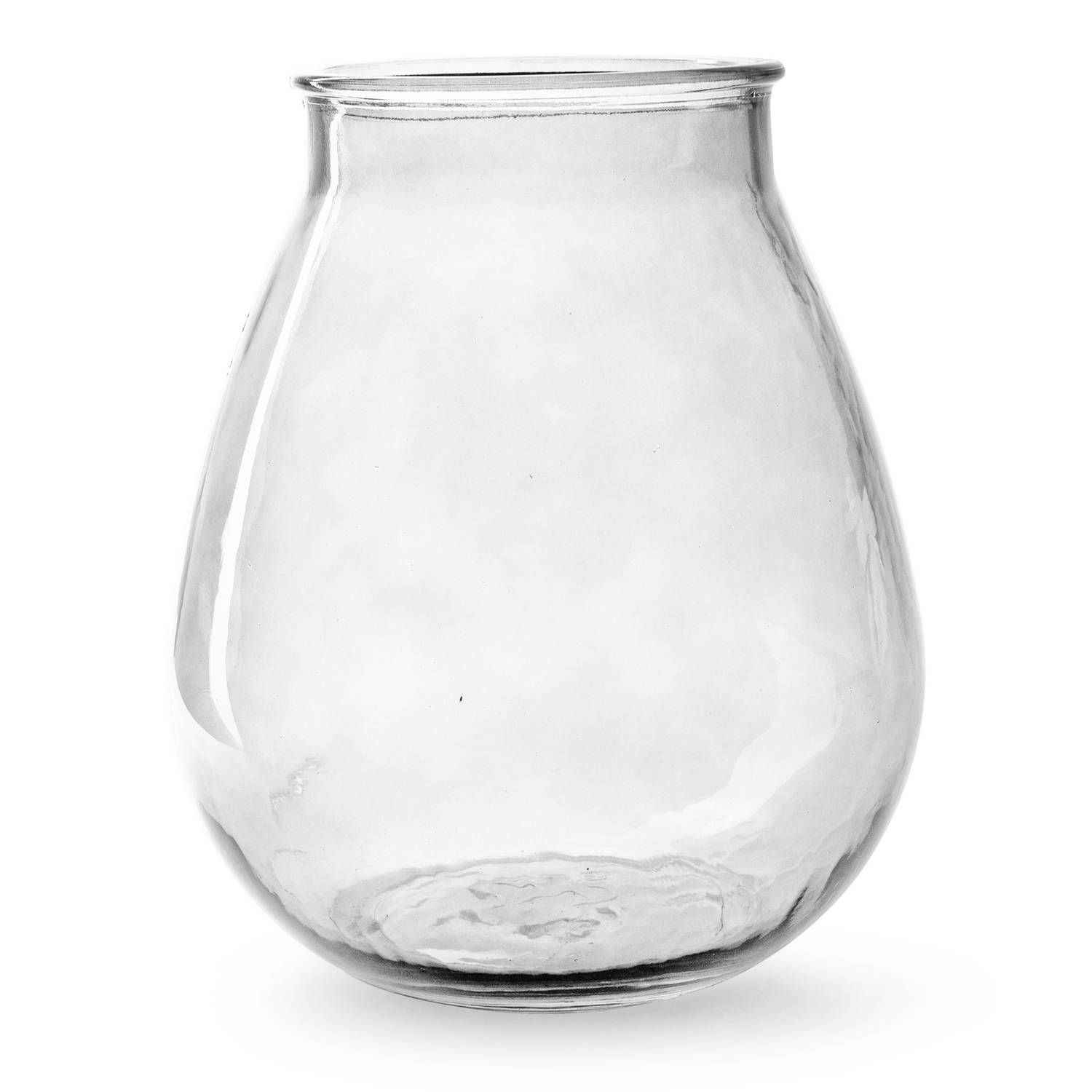 Jodeco Bloemenvaas druppel vorm - helder/transparant glas - H28 x D24 cm