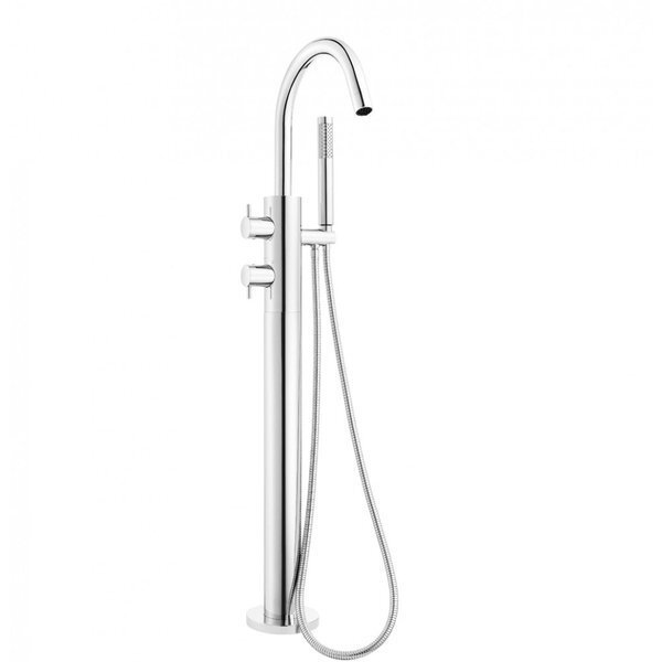 Crosswater Kai Lever staande badkraan thermostatisch 97.7cm met handdouche chroom KL418TFC