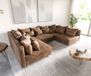 DELIFE Bank Clovis bruin antiek Optiek woonlandschap Modulaire bank