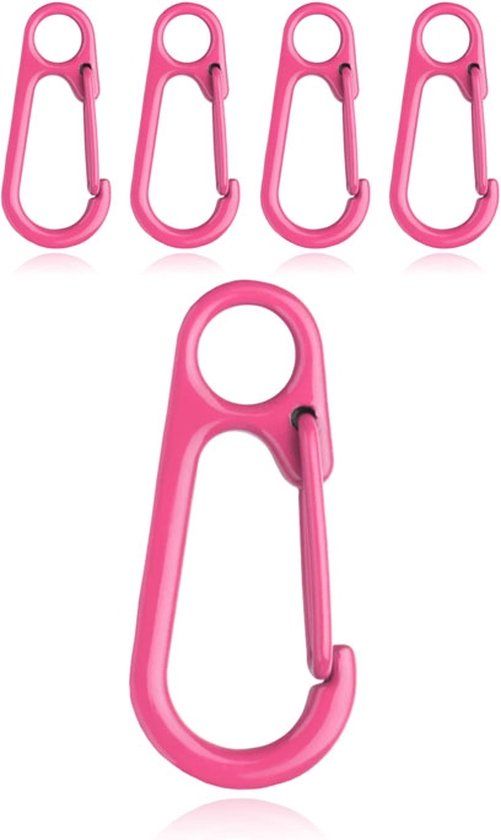 LGT JWLS Lookinggoodtoday Set van 5 Gekleurde Karabijnhaken - Roze