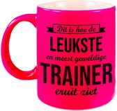 Bellatio Decorations Mok / Beker - Neon Roze - 330 ml