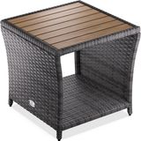 Casaria Bijzettafel - Polyrattan Vierkant 45x45x40cm - Grijs