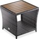 Casaria Bijzettafel - Polyrattan Vierkant 45x45x40cm - Grijs