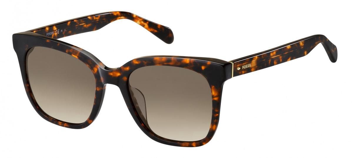 Fossil Zonnebril Fos2098/g/s Dames Bruin Havana/ Bruin