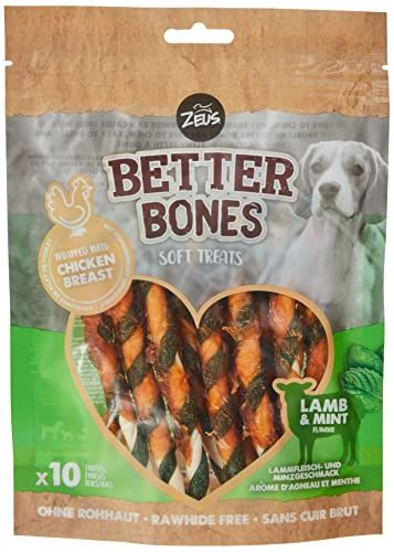 Zeus BetterBones - Gedraaide kauwstokken met lamsvlees en muntsmaak - 10 stuks