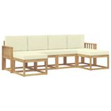 vidaXL - Buiten - bank - set - 6 - st - Wit - en - crèmekleurig - Polyester