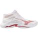 Mizuno Wave Lightning Elite Mid Dames Volleybalschoenen Wit/Rose Elegance/Lava Falls Maat 43