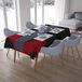 Bonamaison Tafelkleed, Anti-Mold, Sneldrogend, Waterdicht, 100% Polyester Tafellaken, rood Zwart, 140 x 200 Cm