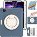 Hoes iPad Air 5 Gen/4 Gen 10,9 inch hoes met handgreep, ultralichte en robuuste hoes voor kinderen met draaibare standaard en penhouder, marineblauw