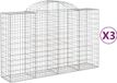 vidaXL Gabions - 3 pièces - voûté - 200x50x120/140 cm - fer