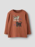 Name It jongens longsleeve shirt bruin biologisch katoen 98