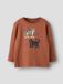 Name It jongens longsleeve shirt bruin biologisch katoen 98