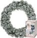 Decoris Couronne de Noël - vert avec neige - D40 cm - incl. éclairage blanc clair