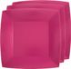 Santex Feest gebaksbordjes - fuchsia roze - 30x - karton - 18 cm - vierkant