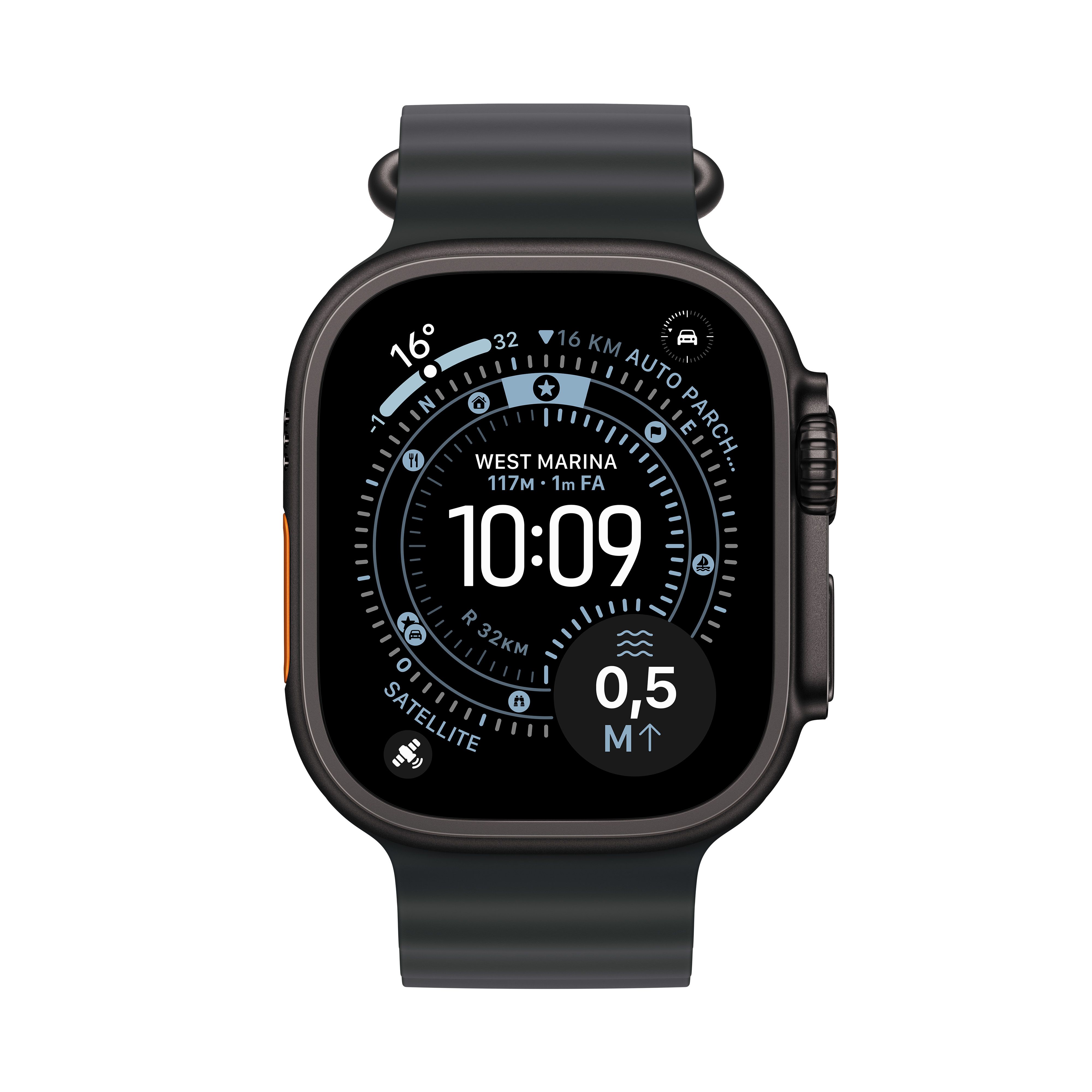 Apple Watch Ultra 3 49mm Black Titanium Case with Black Ocean Band