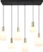 TRIO DIVA - Hanglamp - Messing mat - Wit glas - excl. 6x E27