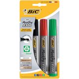 BIC Marking 2300 ECOlutions eco permanente marker met wigvormige punt, verschillende kleuren, 4-pack