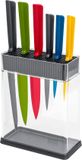 Kuhn Rikon COLORI+ Messenblok - Inclusief 6 verschillende, gekleurde messen - Grijs - Transparant