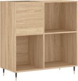 vidaXL Platenkast 84,5x38x89 cm bewerkt hout sonoma eikenkleurig