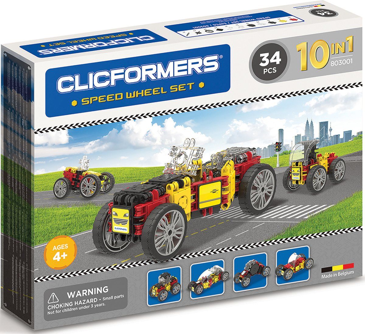 Clicformers Racewagenset - 34 stuks