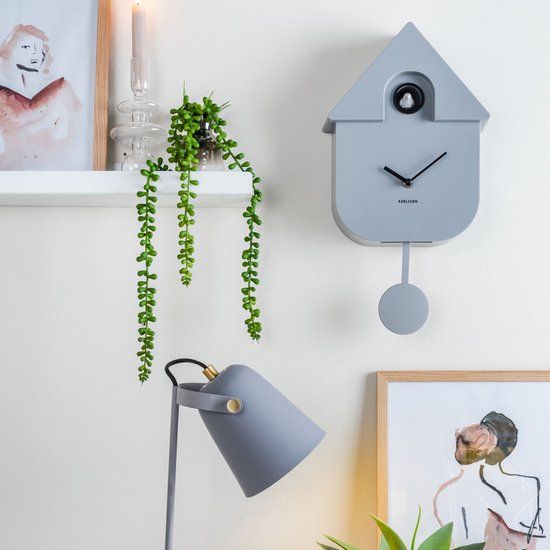 Karlsson Modern Cuckoo Wall Clock - Grey
