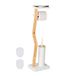 Merkloos Relaxdays Toiletbutler - Staande WC-borstelhouder met Plankje - Wit
