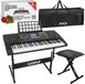 Pyle Elektrische Piano - Draagbare Elektronische Piano - Digitale Keyboard – 61 Toetsen Keyboard - Inclusief Waterbestendige Tas, Kruk en Standaard