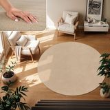 TT Home Vloerkleed Woonkamer Kortpolig Effen Modern Design Wasbaar 160 cm Rond