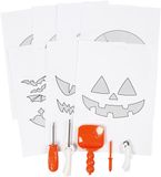 Merkloos / Sans marque Pompoen gereedschap set - 3x - 5-delig - inclusief sjablonen - Halloween pompoenen uithollen
