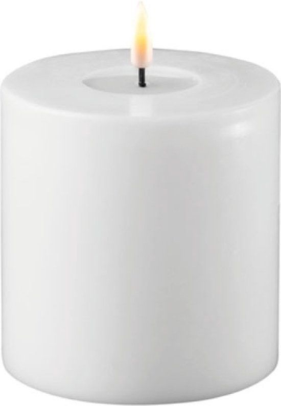 Deluxe Homeart LED Kaars 10x10 cm | Wit | 3D Vlam | Deluxe HomeArt