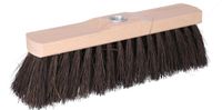 Buemag Buiten bezemkop - hout - schroefdraad - 29 cm - arenga vezels - zwart - straatbezem/buitenbezem