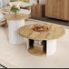 STILVORA Salontafelset - 2 Tafels Rondes Avec Espace de Rangement - Flexible Pour Salon - MDF - Naturel - 75x75x50; 45x45x35 Cm