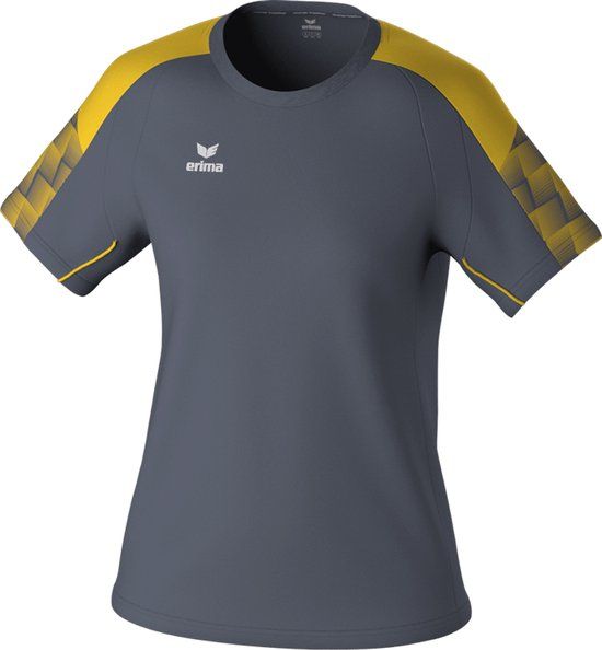 Erima Evo Star T-Shirt Dames - Grijs / Geel - Maat 38