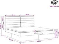 vidaXL Lit plateforme avec matelas et LED gris clair 200 x 200 cm tissu