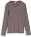 Tom Tailor - Henley-shirt met lange mouwen en geribde structuur - Maat XXL - java brown offwhite stripe