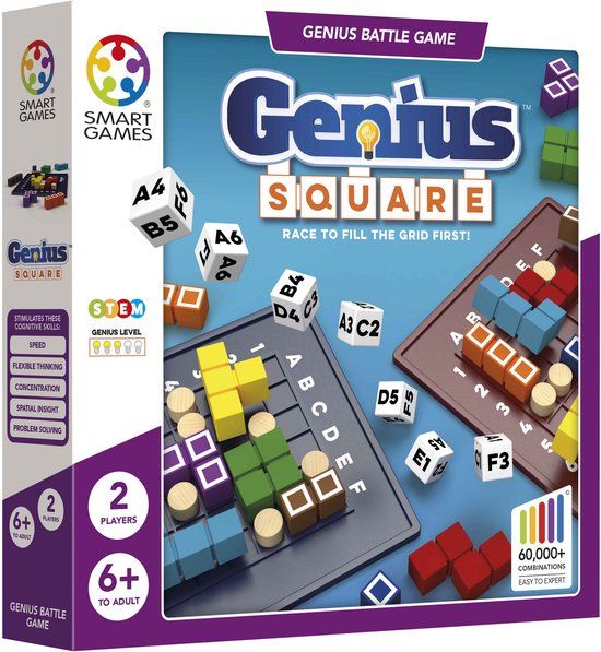 Smart Games Genius Square - Bordspel - 1-2 Spelers - Vanaf 6 Jaar