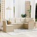 Maison Exclusive - Ensemble de meubles de jardin 5 pièces avec canapé et coussins, beige, en polyrotin