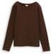 Tom Tailor Soft-touch sweatshirt met knoopdetails - Maat M - dark pecan brown melange
