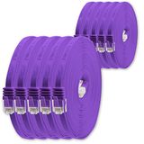 1aTTack.de 0,5 m - Violet - 10 stuks - Cat.6 platte netwerkkabel Cat6 platte kabel ultra platte Cat.6 patchkabel 1000 Mbit/s Gigabit LAN (RJ45) platte slanke micro