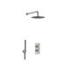 Fortifura Calvi Inbouw Regendoucheset - thermostatisch - wandarm - 25cm - hoofddouche - staaf handdouche - metalen doucheslang - PVD - geborsteld gunmetal (antraciet)