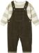 Vertbaudet Babyset sweater + salopet kaki